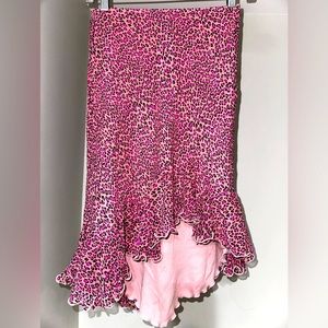 Betsey Johnson VINTAGE silk chiffon leopard print ruffle skirt. Women’s size 6💕